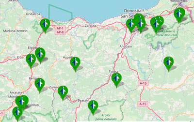 Mapa de colaboradores de Lanbide en Gipuzkoa